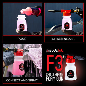 F3 Car Cleaning Foam Gun with XP High Foaming Car Wash Shampoo