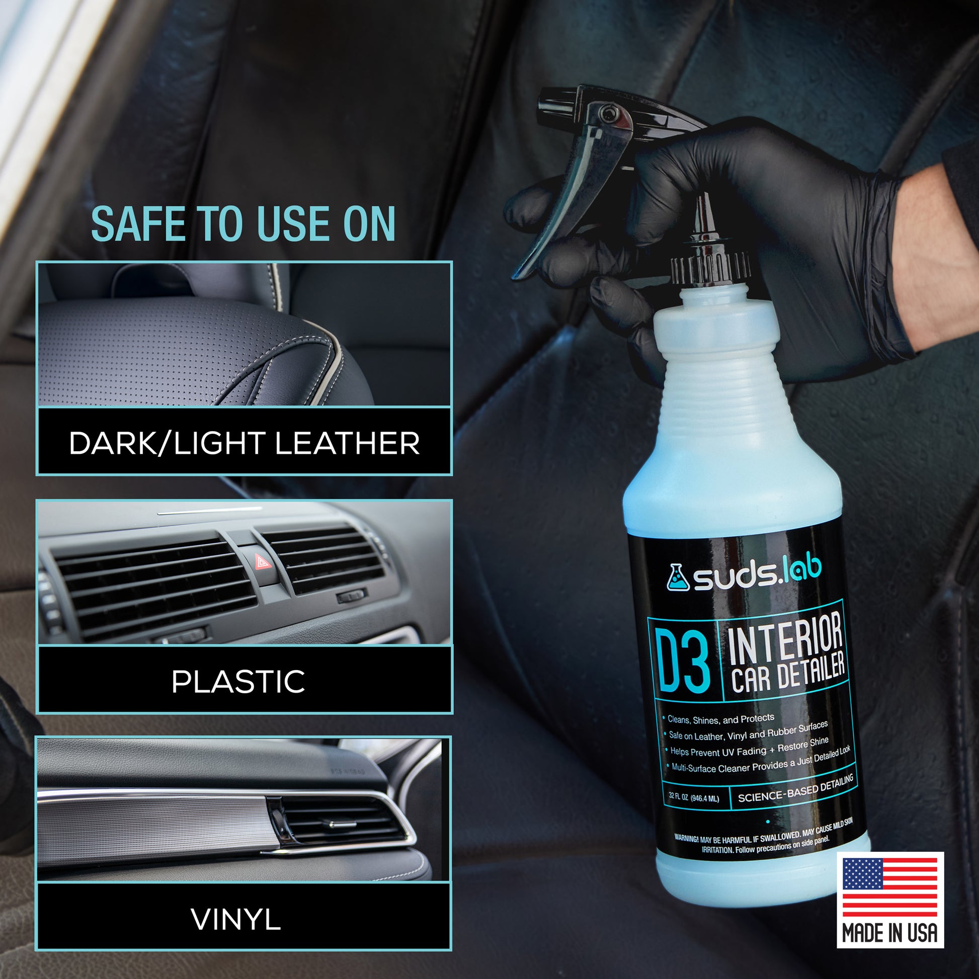 D3 Interior Car Detailer, 32 oz.