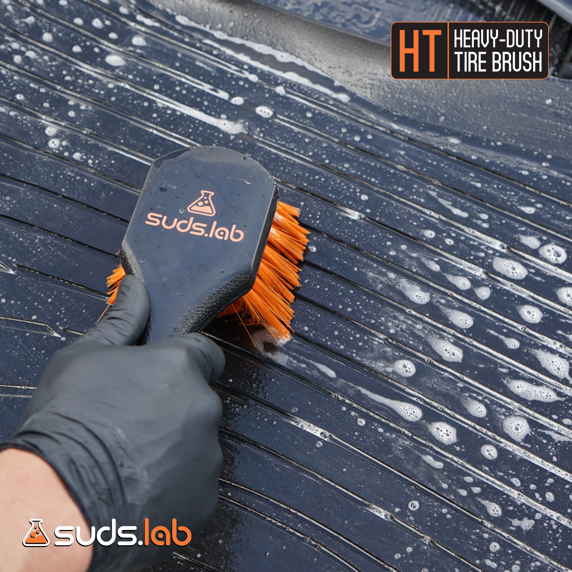 HT Heavy-Duty Tire Brush, Plastic Handle