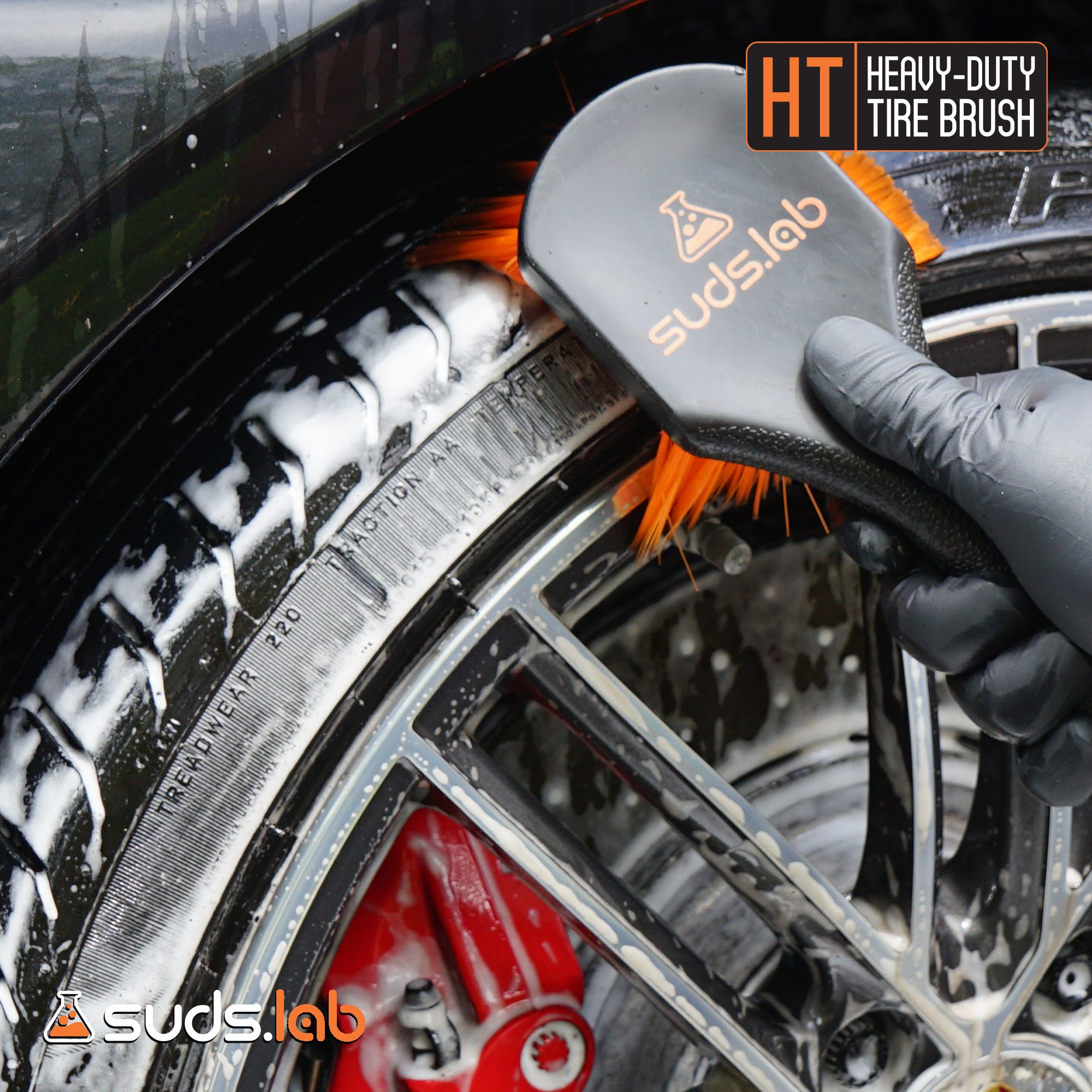 HT Heavy-Duty Tire Brush, Plastic Handle