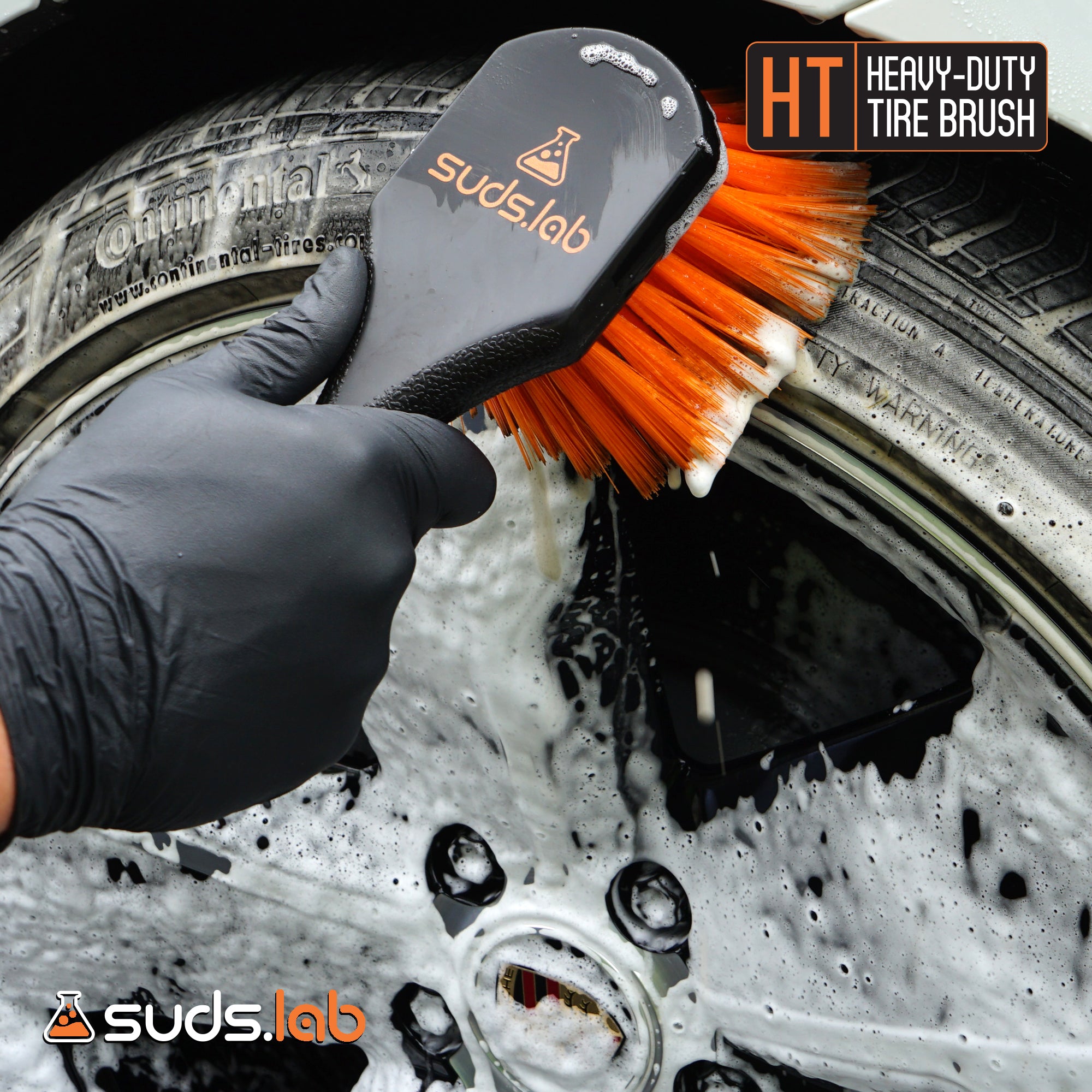 HT Heavy-Duty Tire Brush, Plastic Handle