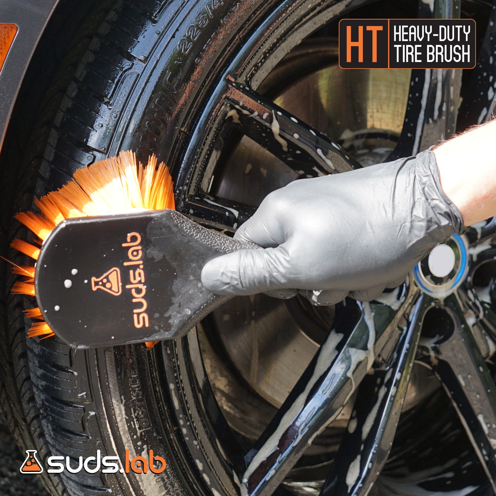 HT Heavy-Duty Tire Brush, Plastic Handle