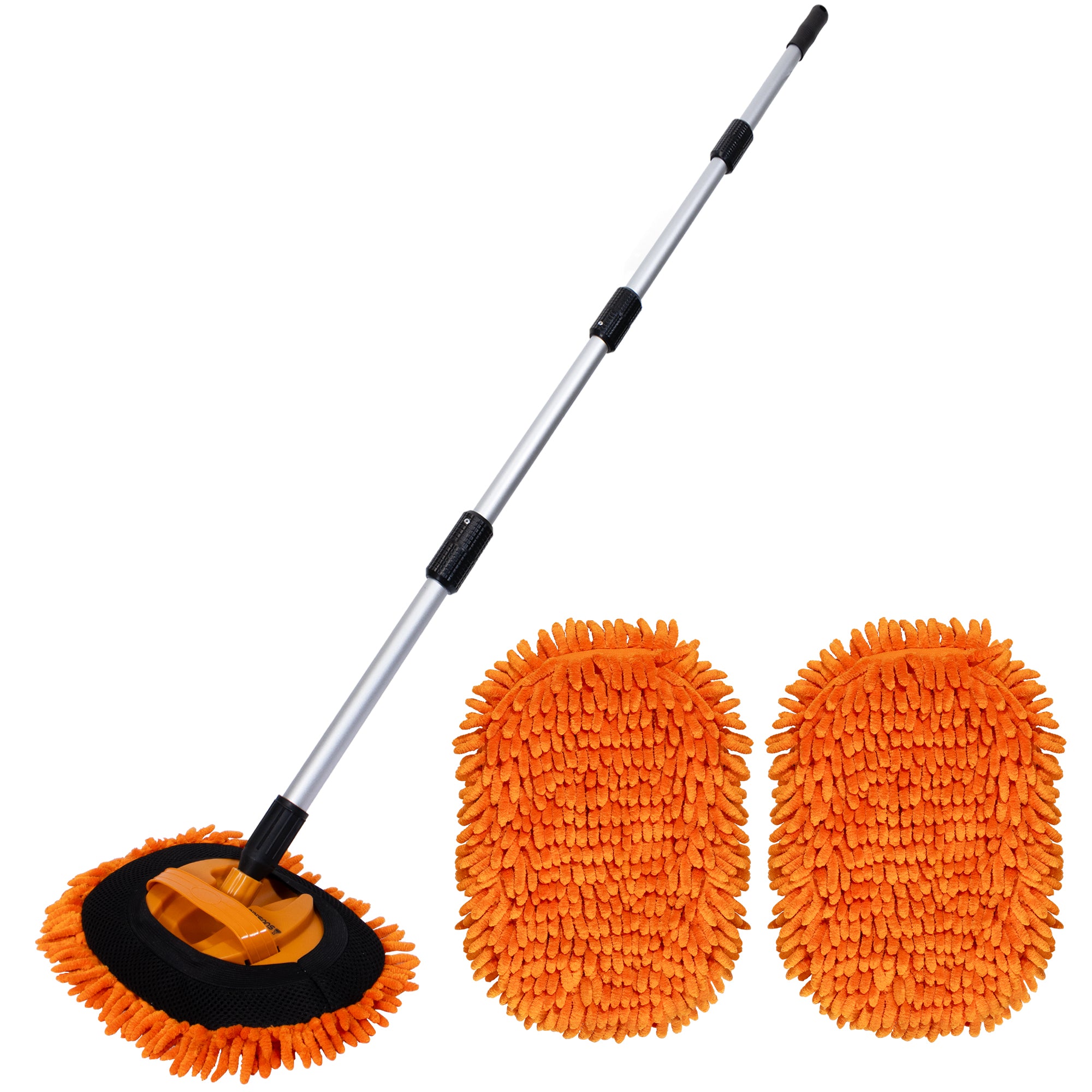 EM Extendable Wash Mitt with 170° Telescopic Handle – 58"