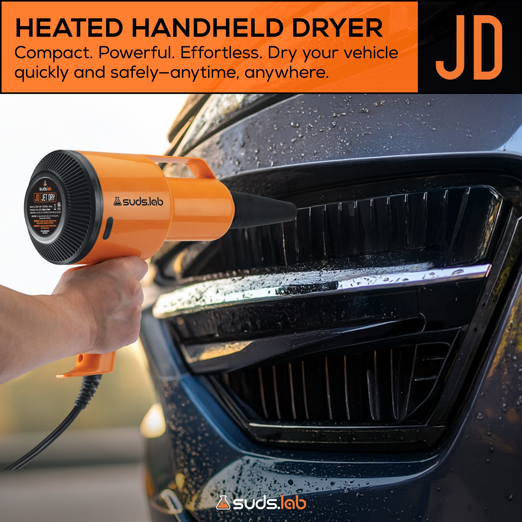 JD Jet Dry Car Drying Blower (2 Nozzles & 20 ft Power Cord – 1.5