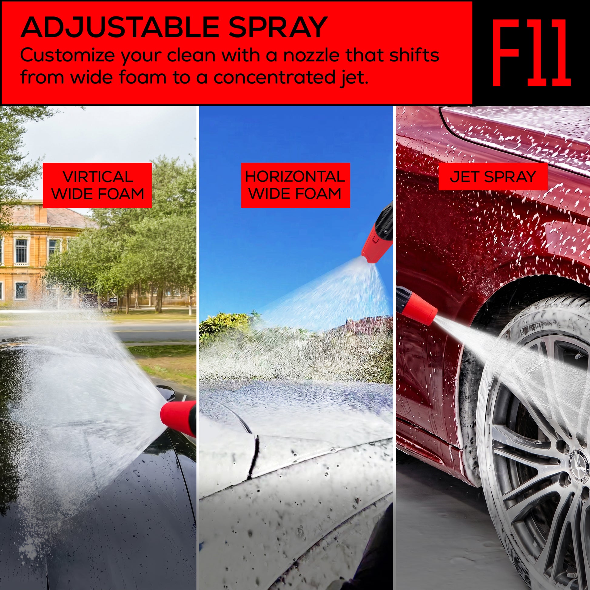 F11 Dual Chamber Foam Cannon for Pressure Washer, 36 oz Snow Foam