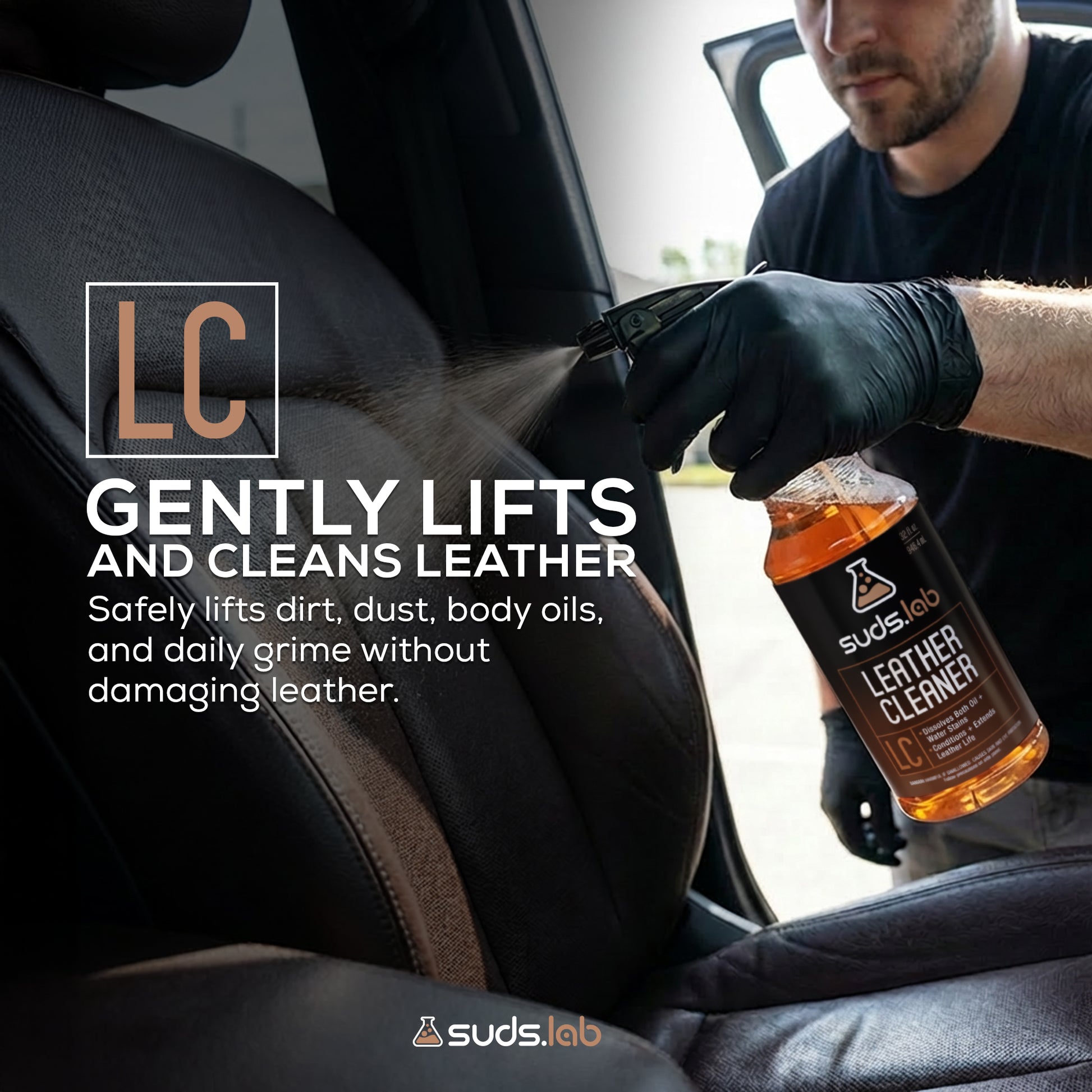 LC Leather Deep Cleaning Leather Cleaner Spray, 32 oz.