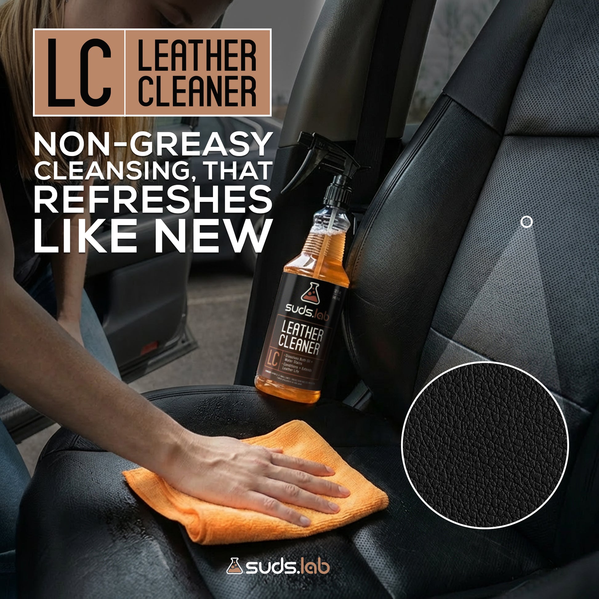 LC Leather Deep Cleaning Leather Cleaner Spray, 32 oz.
