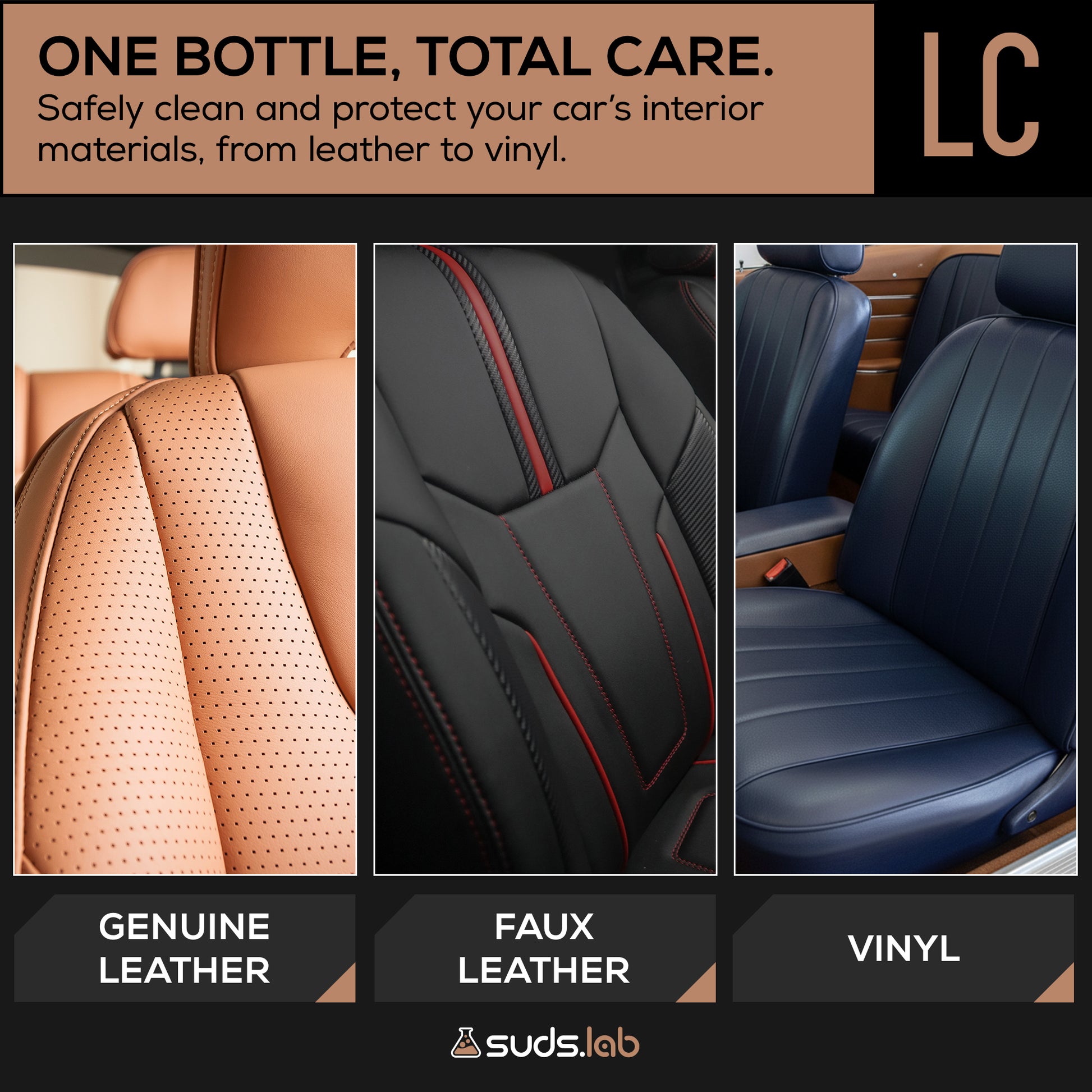 LC Leather Deep Cleaning Leather Cleaner Spray, 32 oz.
