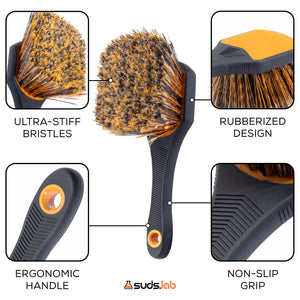 SB Wheel Spoke Brush, Rubberized Handle