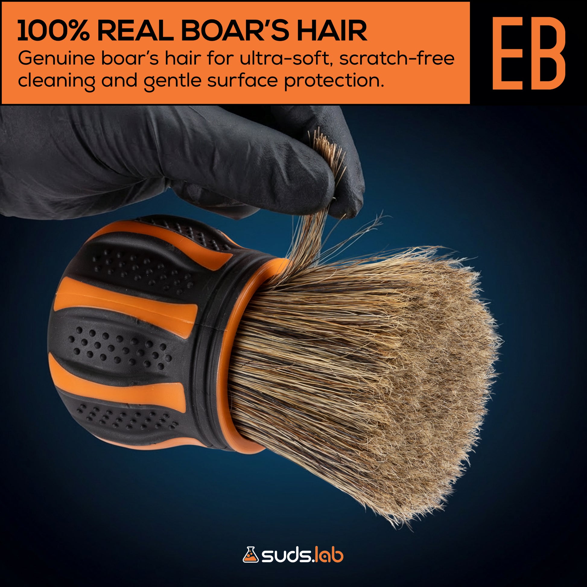 Suds Lab Elite-Bristle Boar’s Hair Car Detailing Brush
