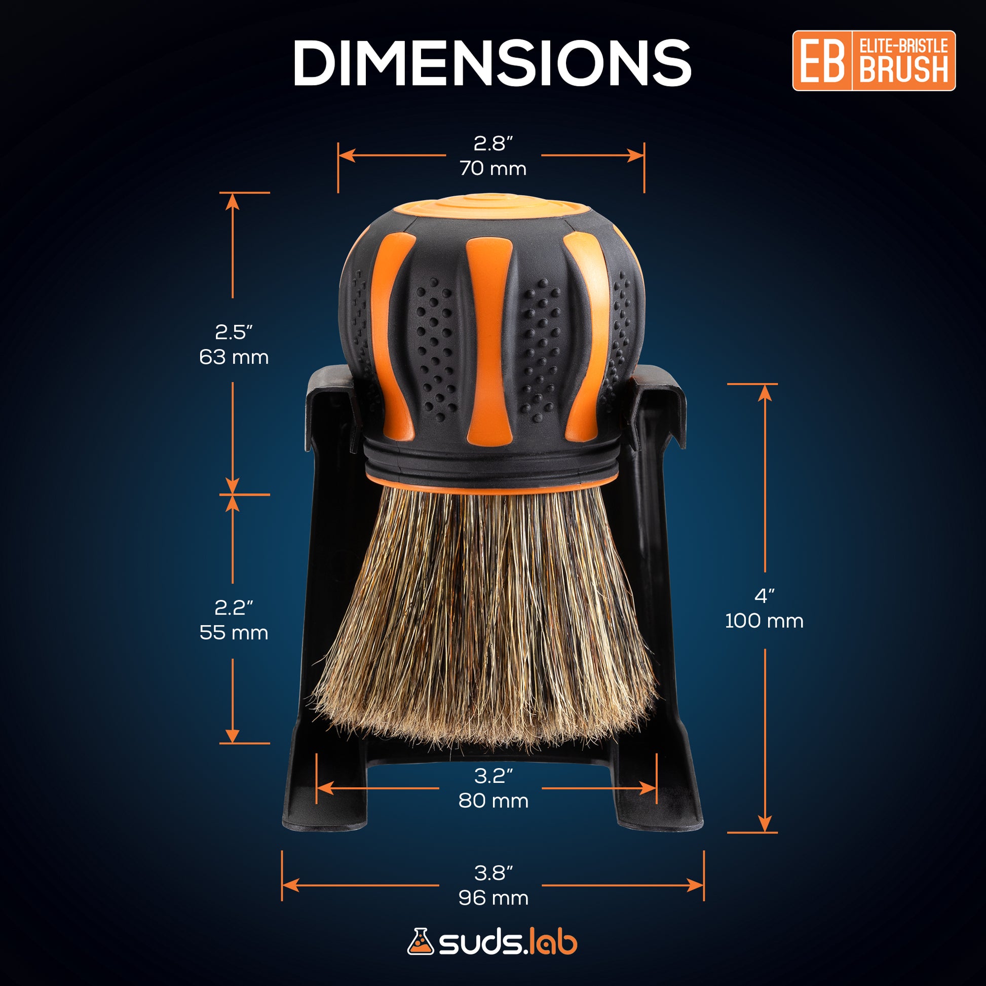 Suds Lab Elite-Bristle Boar’s Hair Car Detailing Brush