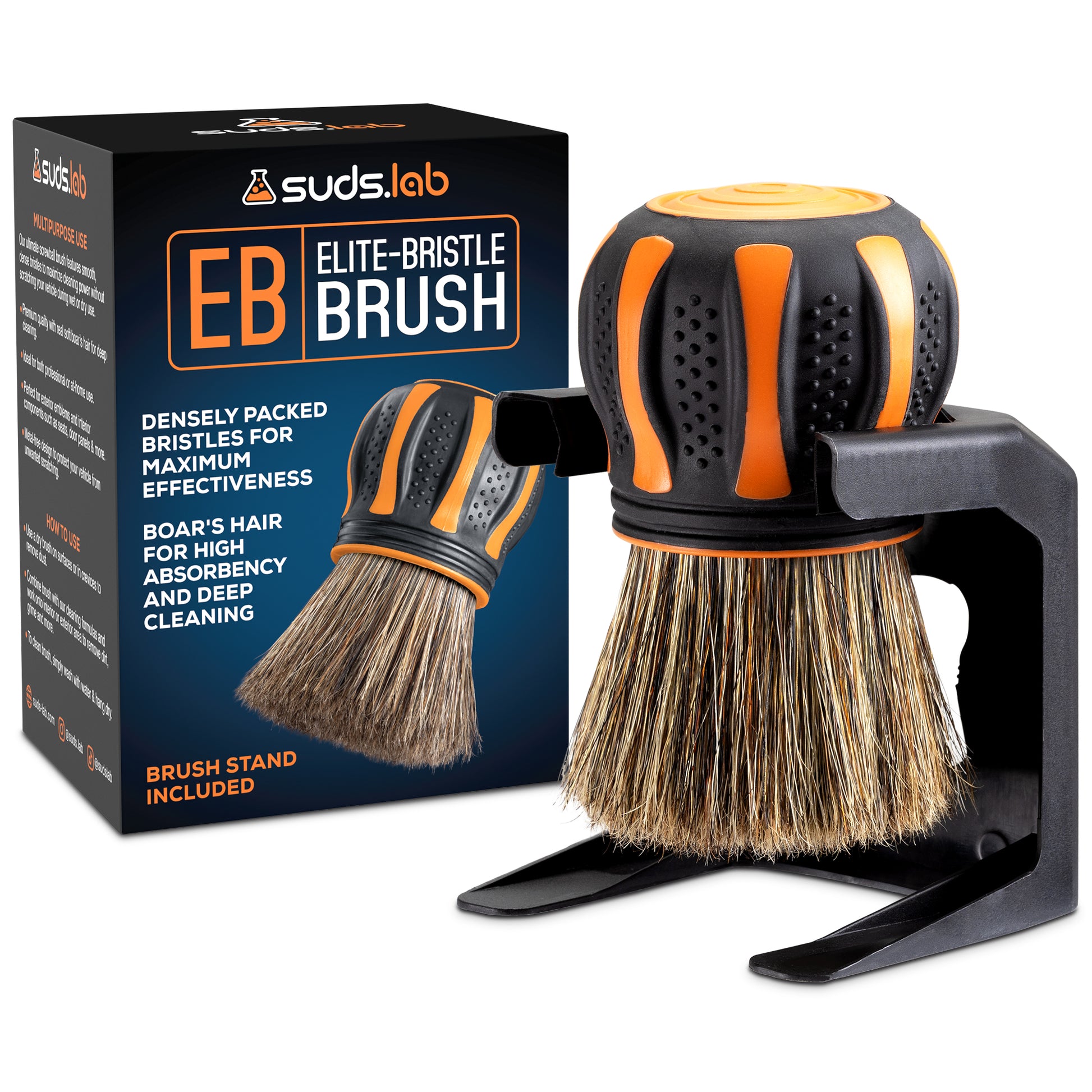 Suds Lab Elite-Bristle Boar’s Hair Car Detailing Brush