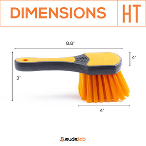 HT Heavy Duty Tire Brush, Rubberized Handle