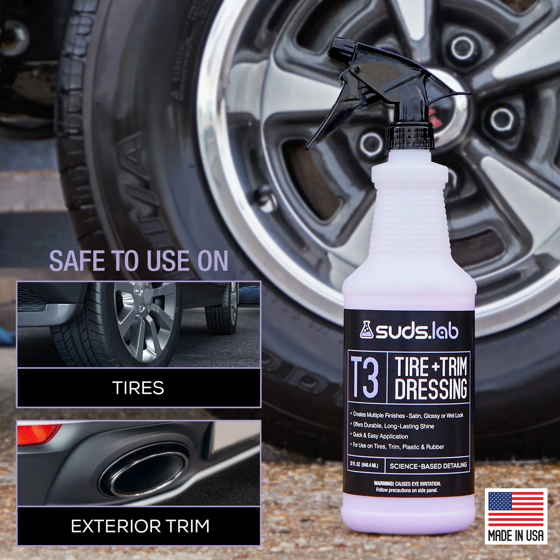 T3 Tire & Trim dressing, 32 oz. | Premium Car Detailing Solution Made in USA T3 Tire & Trim dressing, 32 oz. | Premium Car Detailing Solution Made in USA