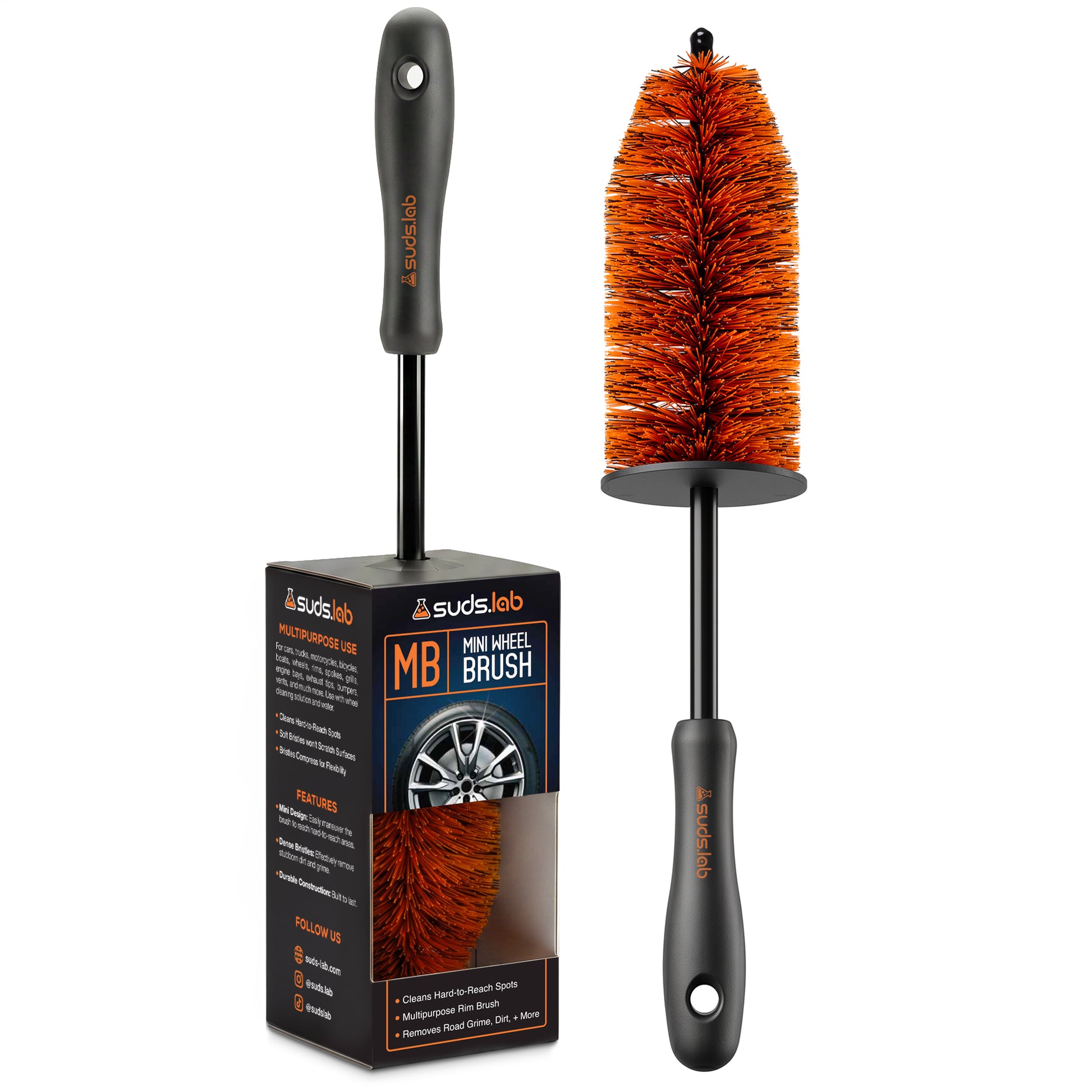 Suds Lab Mini Wheel Cleaning Brush, 14 in. — product packaging, image 9