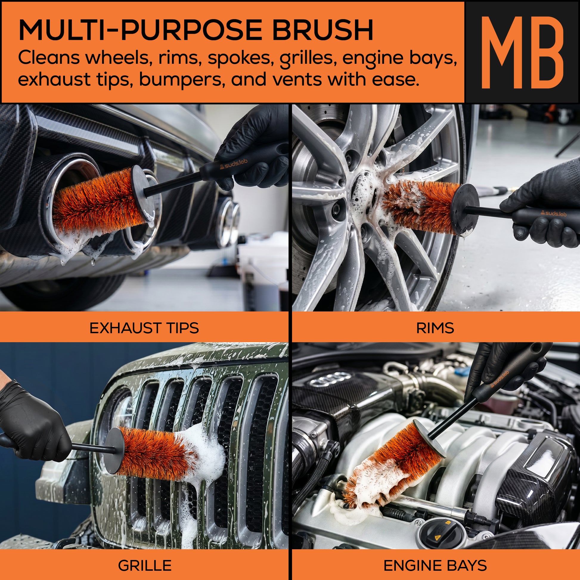 Suds Lab Mini Wheel Cleaning Brush, 14 in. — product detail view 5