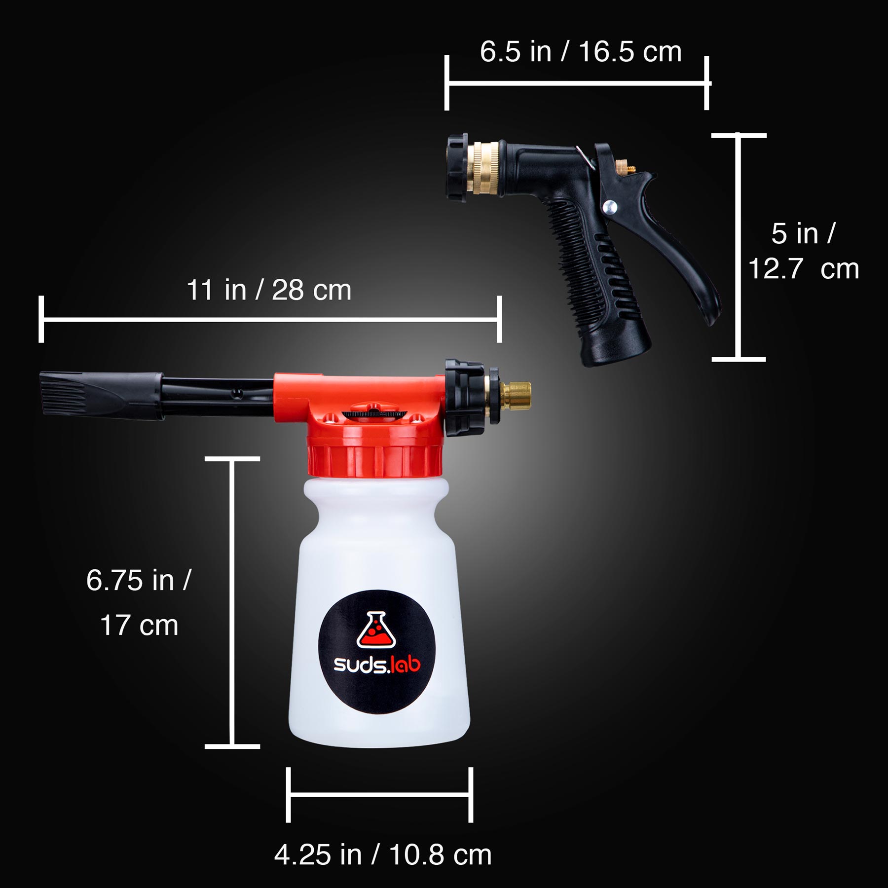 suds.lab Suds Lab F1 Professional Foam Cannon, Adjustable Foam Nozzle, with  XP High Foaming Car Wash Shampoo Bundle