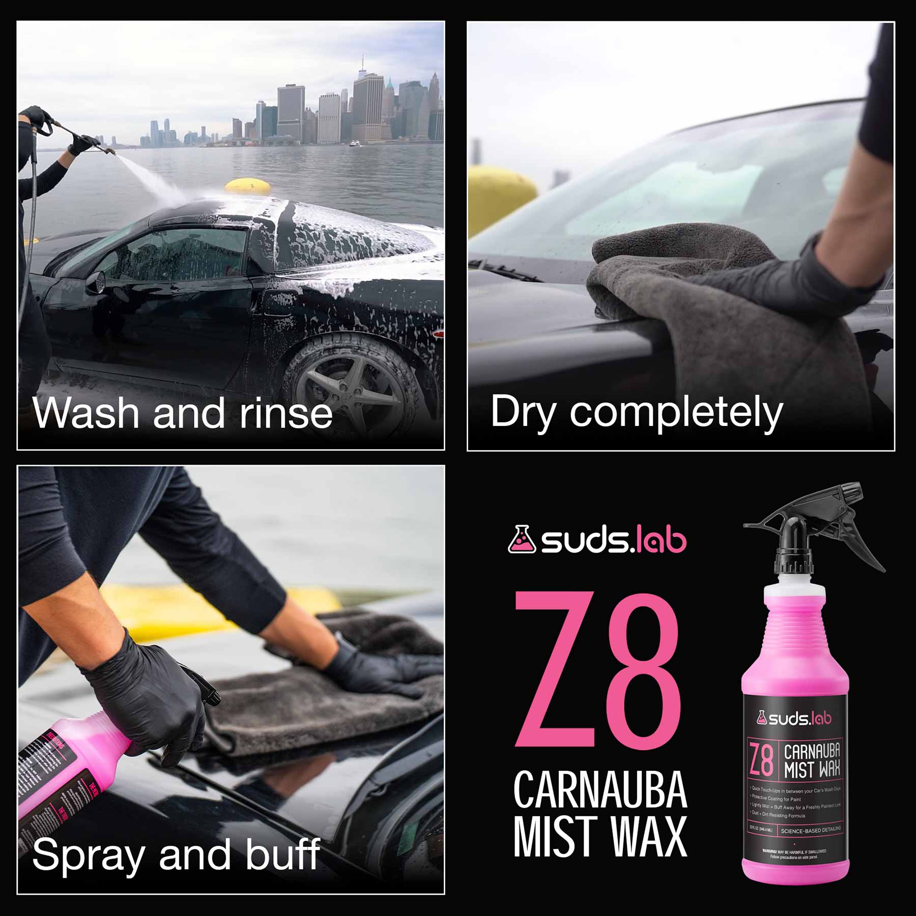 Adam's Spray Wax Kit - Advanced Carnauba Car Wax | Car Detailing Spray  Polish | During Car Wash Paste Wax Clay Bar & Buffer Polisher For Ultimate